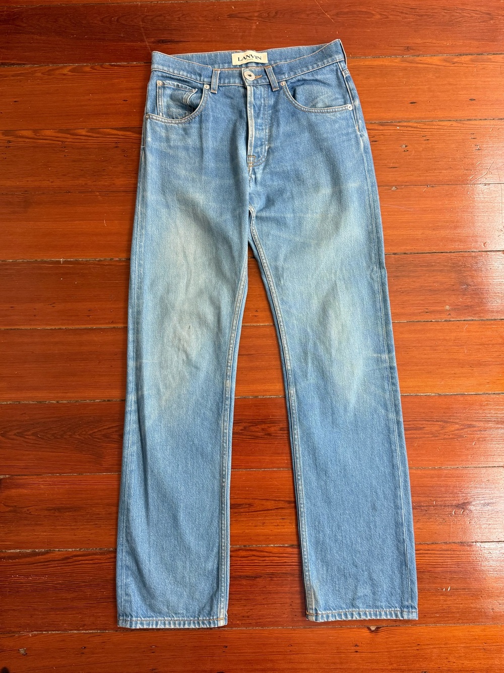 Lanvin Light Blue Men’s Faded Straight-Leg Jeans Sz 28 🧡🍄